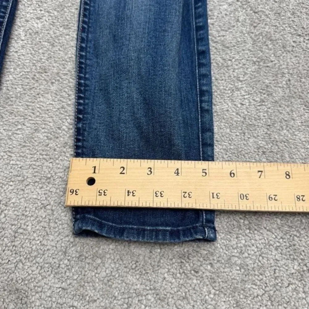 7 For All Mankind The Ankle Skinny Distressed Denim Jeans Womens 28 Blue Stretch